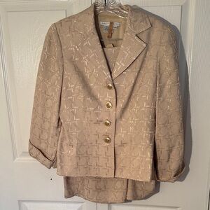 Maggy London Beige Textured Suit